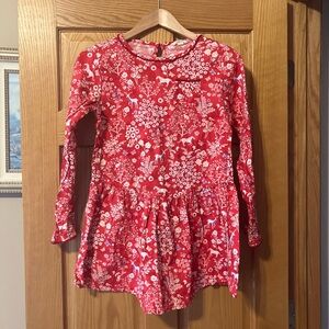 Lands End girls Floral Long Sleeve Dress size 14, velevty feel. K